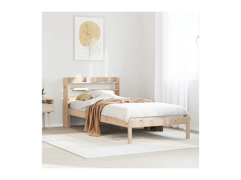 Cadre de lit sans matelas 75x190 cm bois de pin massif