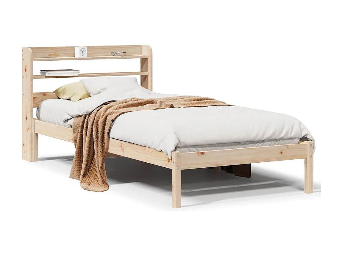 Cadre de lit sans matelas 75x190 cm bois de pin massif