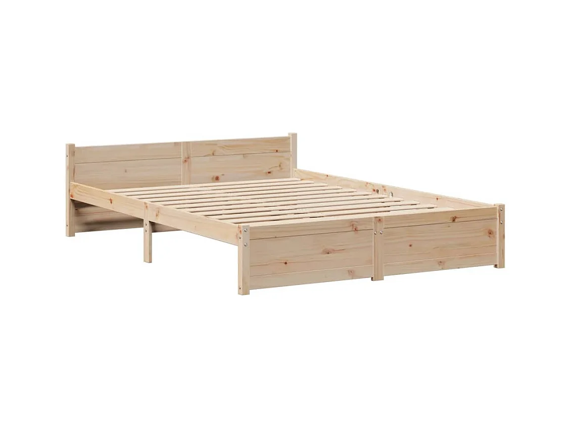 Cadre de lit et tête de lit sans matelas 135x190 cm