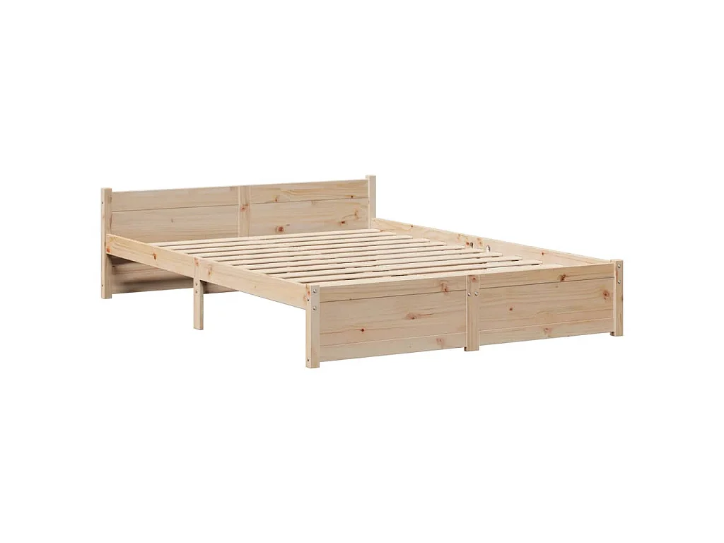 Estrutura cama c/ cabeceira 135x190 cm pinho maciço