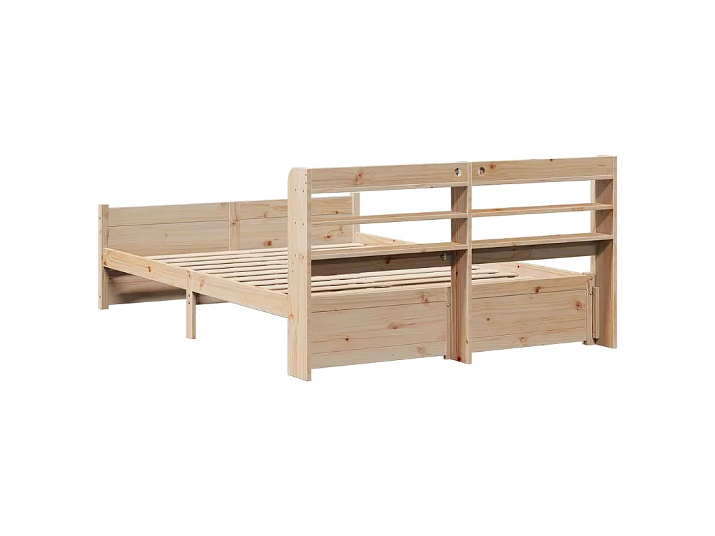 Estrutura cama c/ cabeceira 135x190 cm pinho maciço