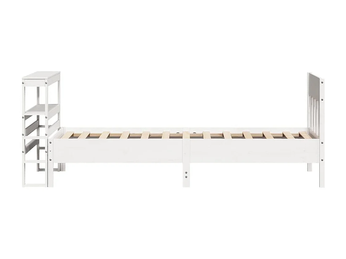 Bedframe zonder matras massief grenenhout wit 75x190 cm