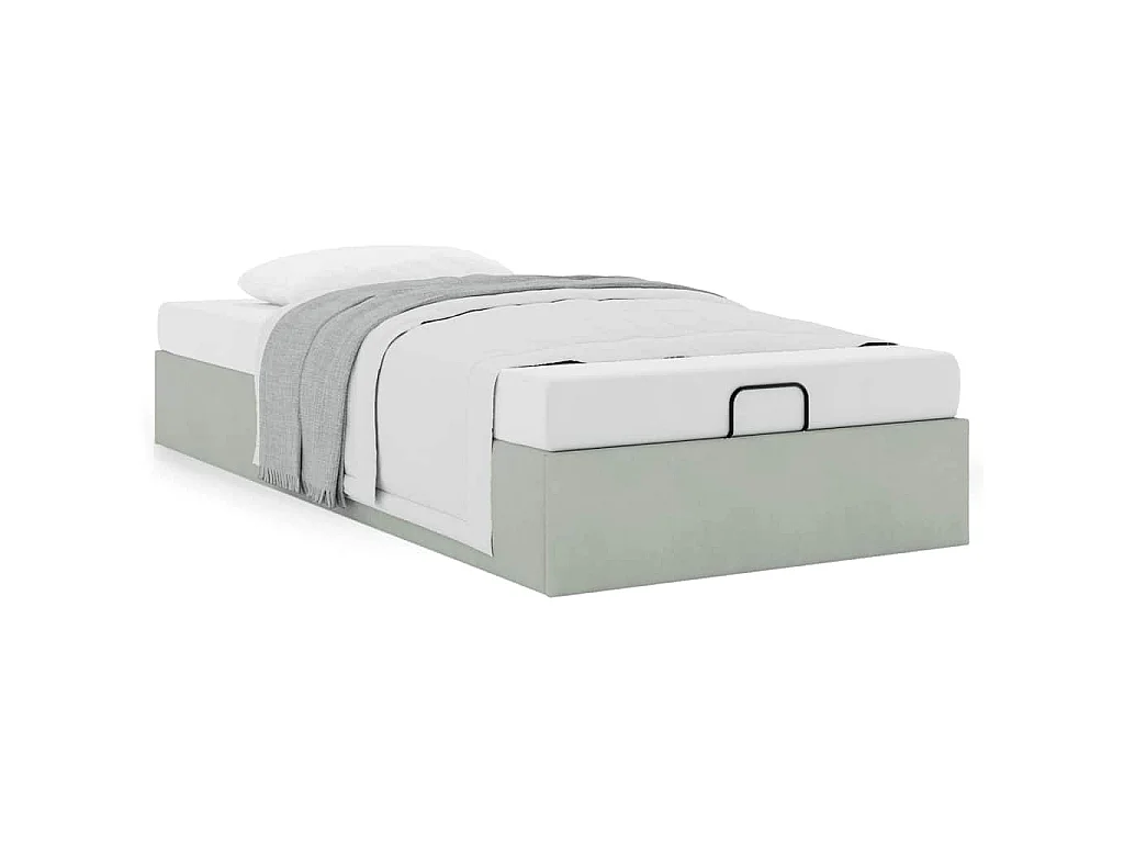 Bedframe zonder matras 80x200 cm fluweel lichtgrijs