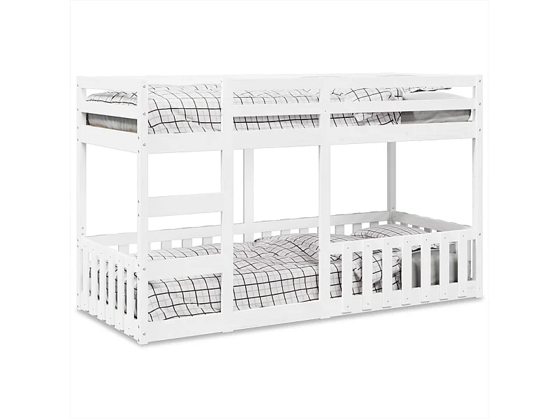 Stapelbed massief grenenhout wit 80x200 cm