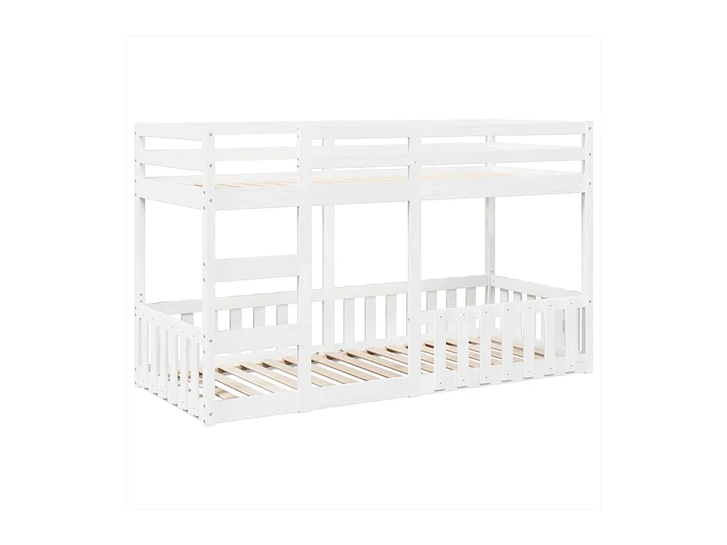 Lit superposé Blanc 80x200 cm Bois de pin massif