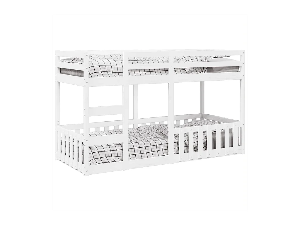 Lit superposé Blanc 80x200 cm Bois de pin massif