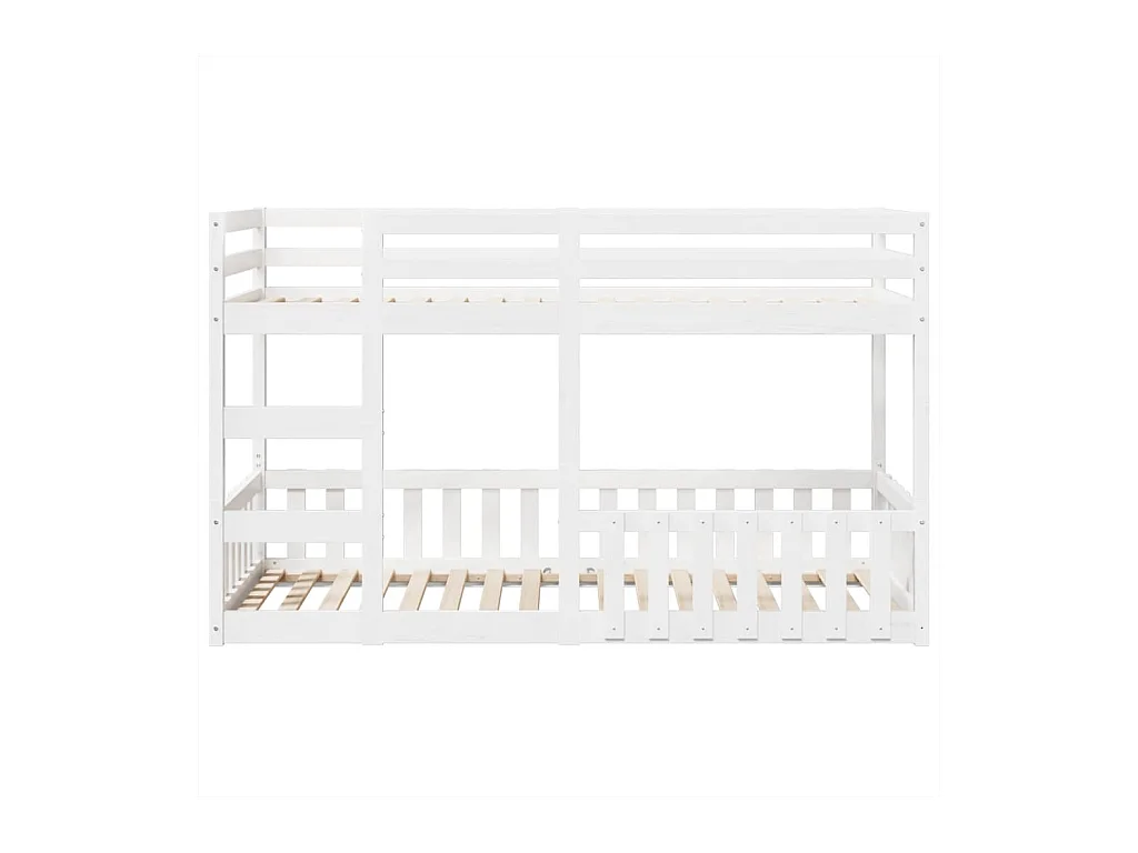 Lit superposé Blanc 80x200 cm Bois de pin massif