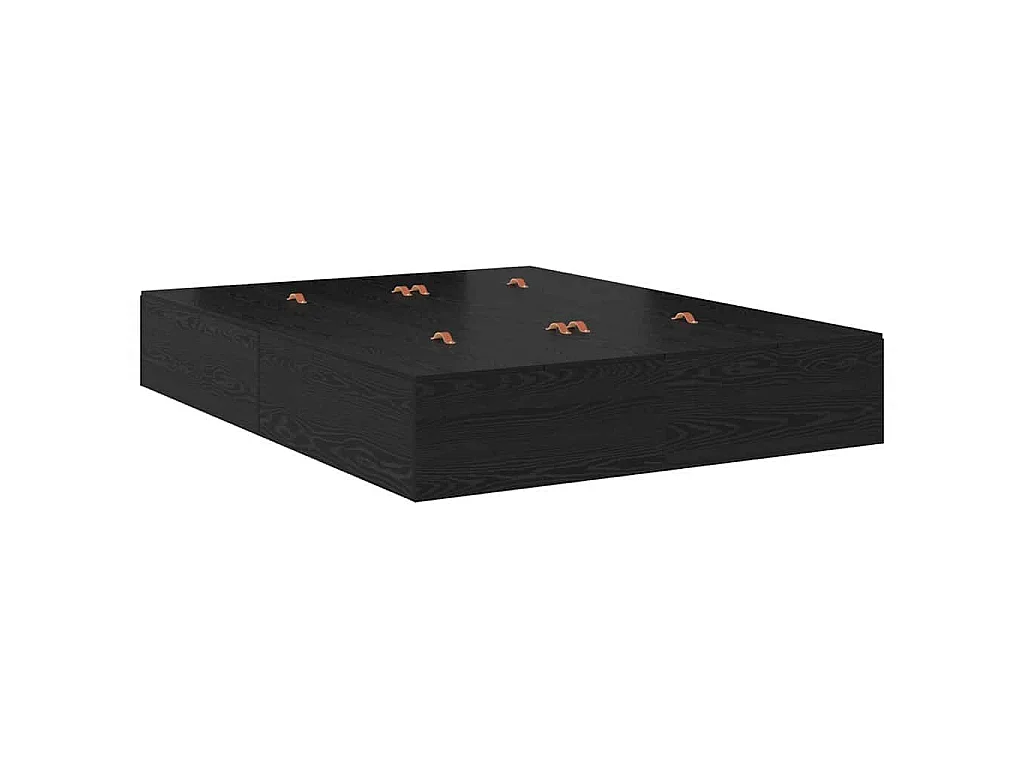 Cadre de lit avec rangement Chêne noir 135 x 190 cm