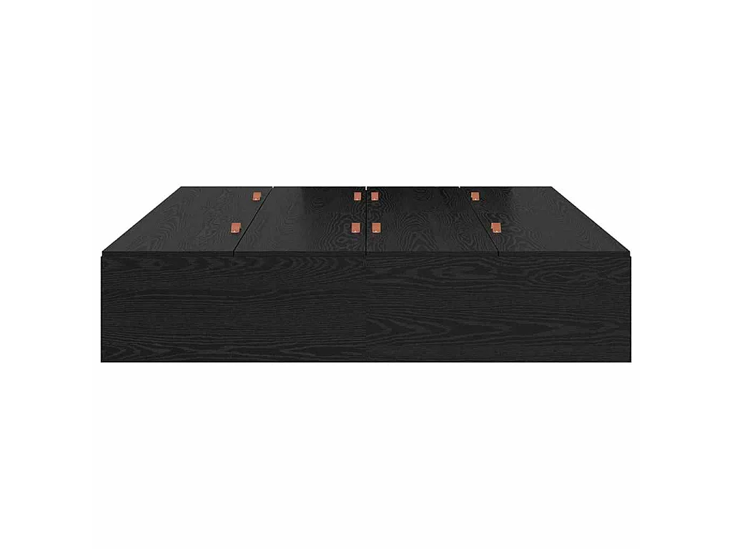 Cadre de lit avec rangement Chêne noir 135 x 190 cm