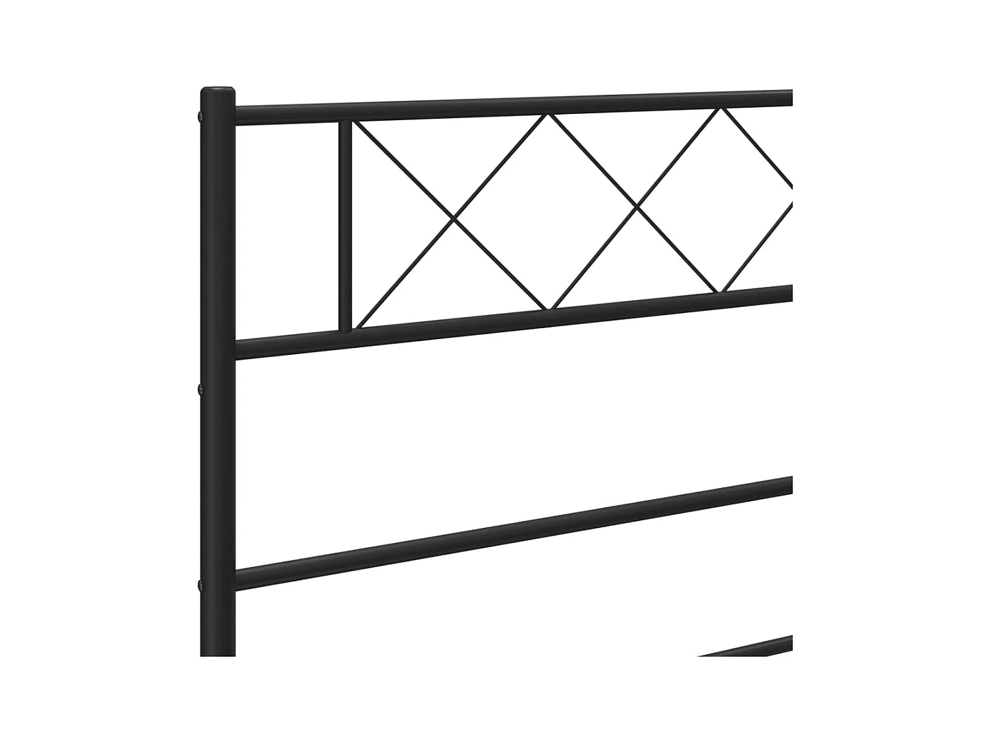Cadre de lit métal sans matelas avec pied de lit noir 75x190 cm