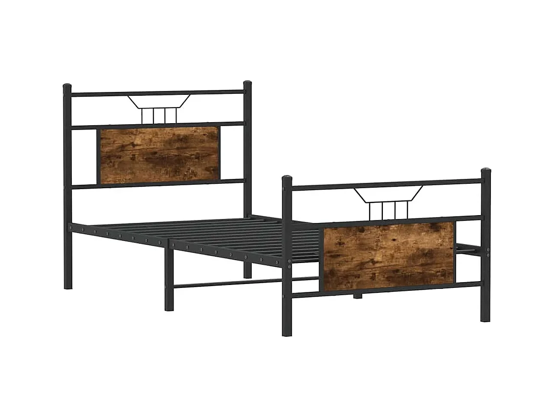 Bettgestell ohne Matratze Räuchereiche 80x200 cm Holzwerkstoff