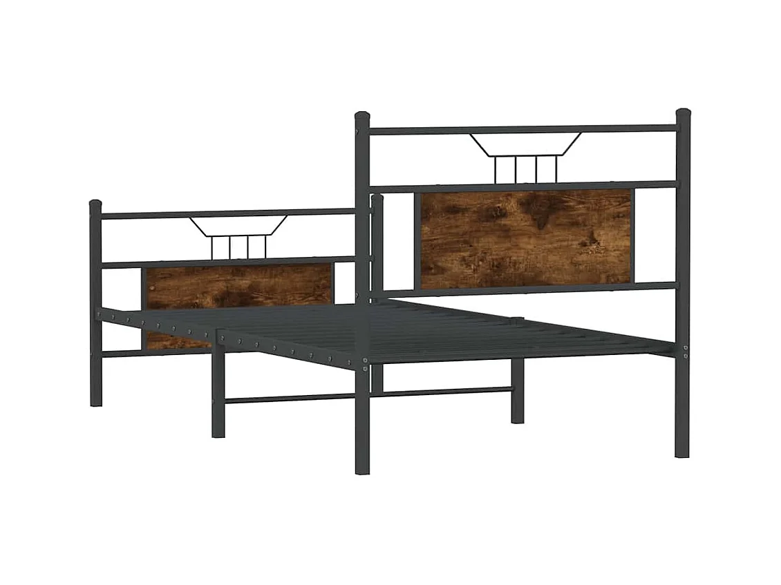 Bettgestell ohne Matratze Räuchereiche 80x200 cm Holzwerkstoff