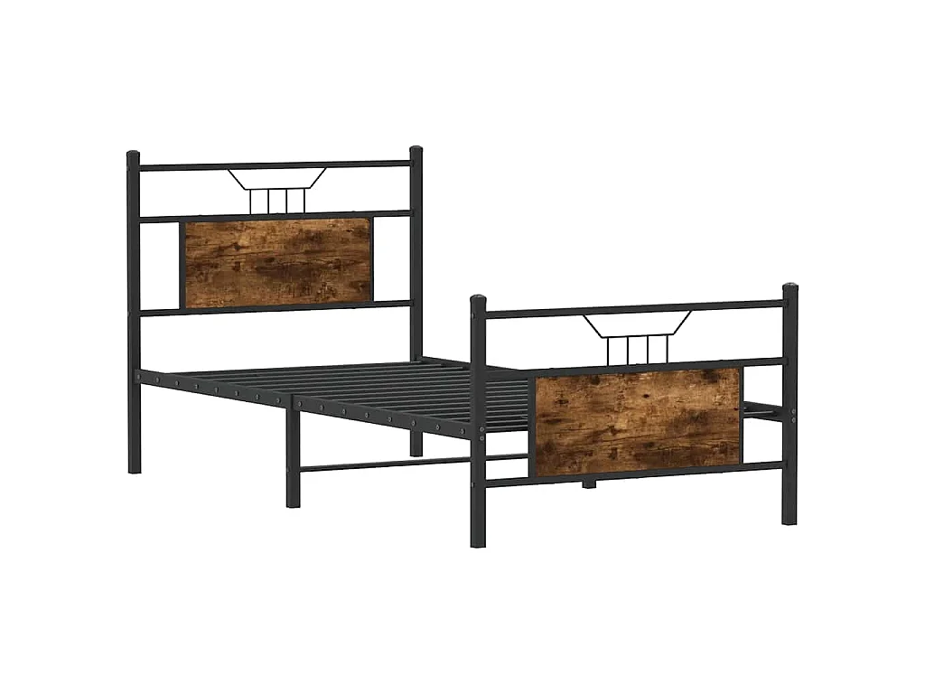 Bettgestell ohne Matratze Räuchereiche 80x200 cm Holzwerkstoff