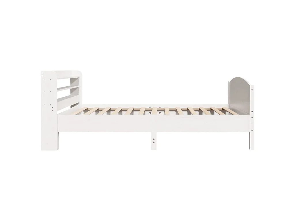 Bedframe zonder matras massief grenenhout wit 75x190 cm
