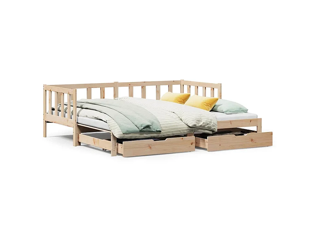 Sofá-cama com gavetão e gavetas sem colchão 80x200 cm
