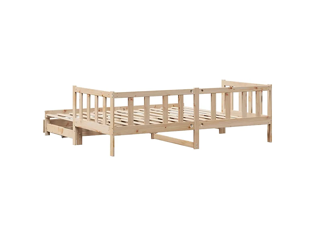 Sofá-cama com gavetão e gavetas sem colchão 80x200 cm