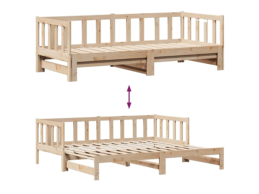 Sofá-cama com gavetão e gavetas sem colchão 80x200 cm