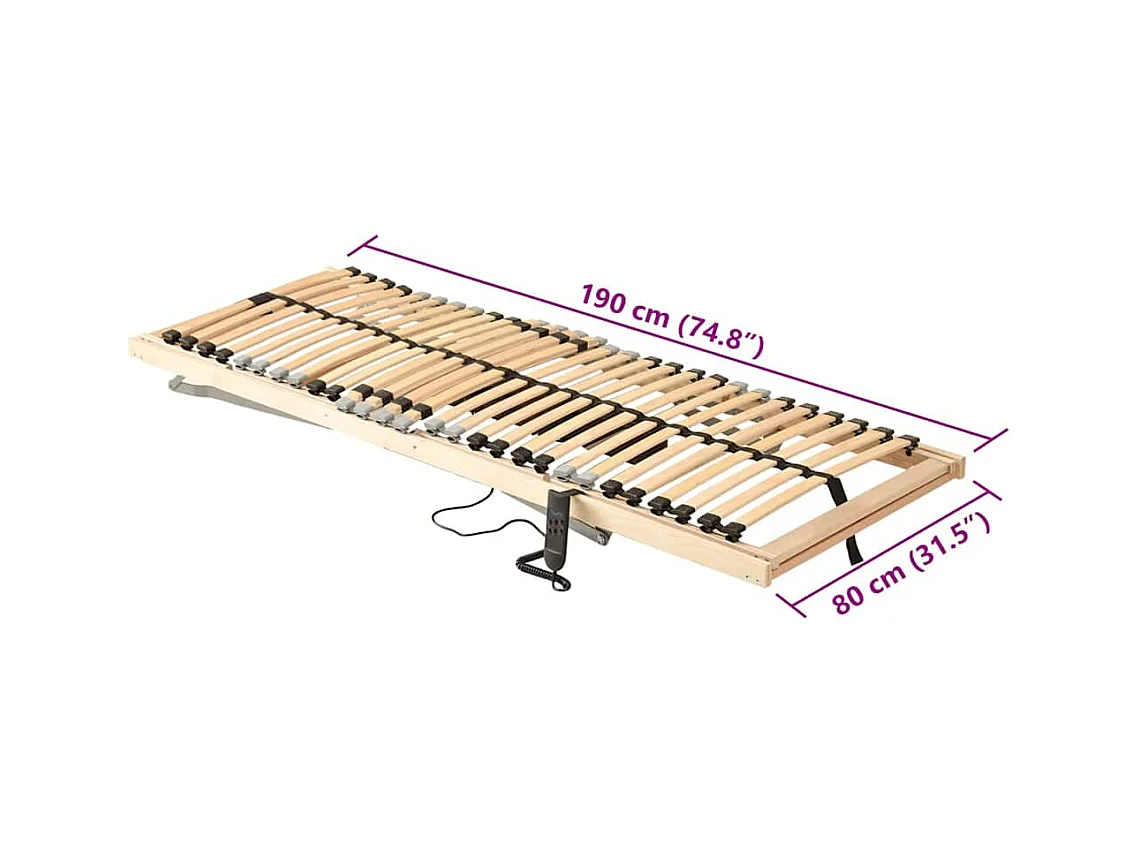 Sommier à lattes Marron 80 x 190 cm Bois de hêtre massif