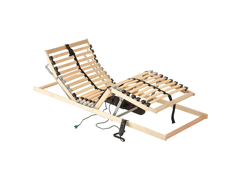 Base a doghe Marrone 80 x 190 cm Legno massello di faggio