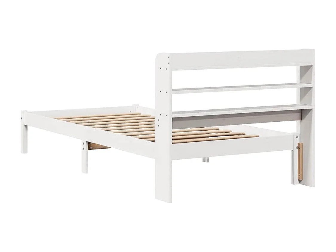 Cadre de lit sans matelas blanc 75x190 cm bois de pin massif