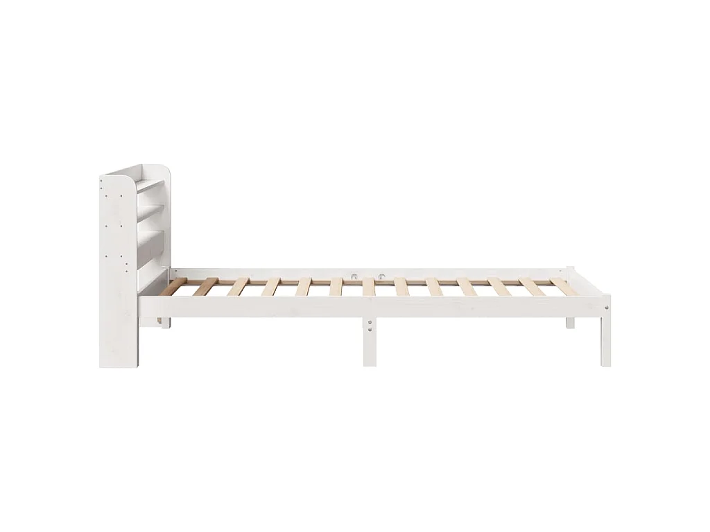 Cadre de lit sans matelas blanc 75x190 cm bois de pin massif