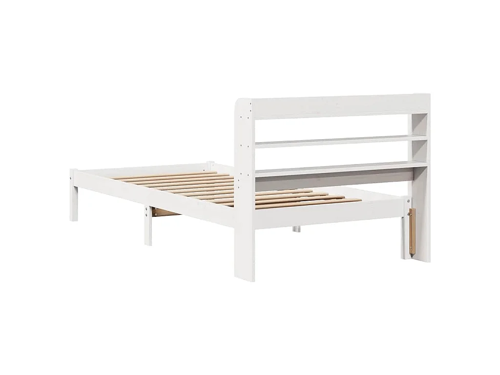 Cadre de lit sans matelas blanc 75x190 cm bois de pin massif