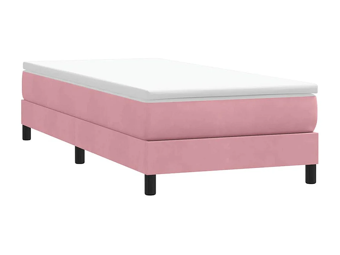 Sommier à lattes de lit sans matelas rose 80x210 cm velours