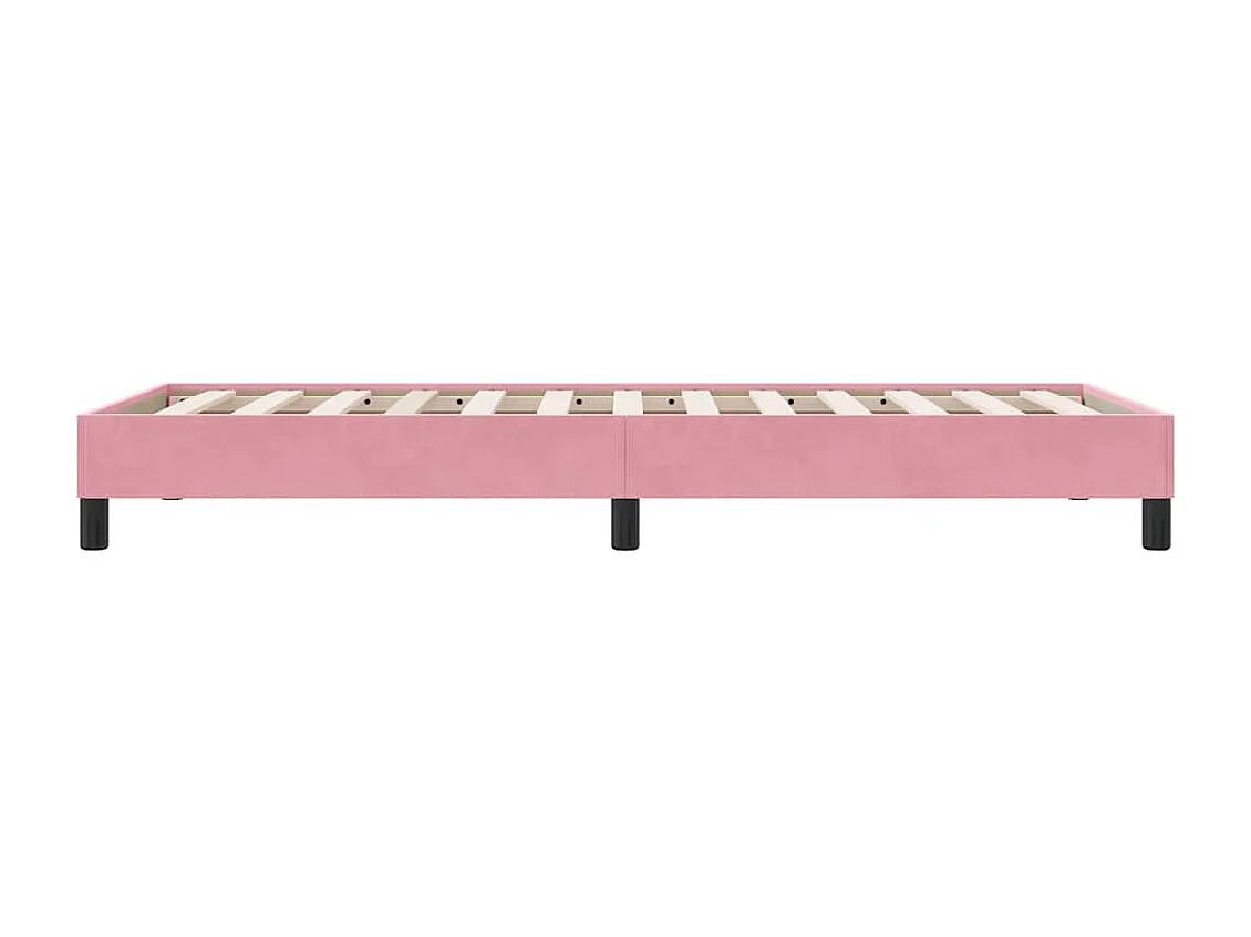 Sommier à lattes de lit sans matelas rose 80x210 cm velours