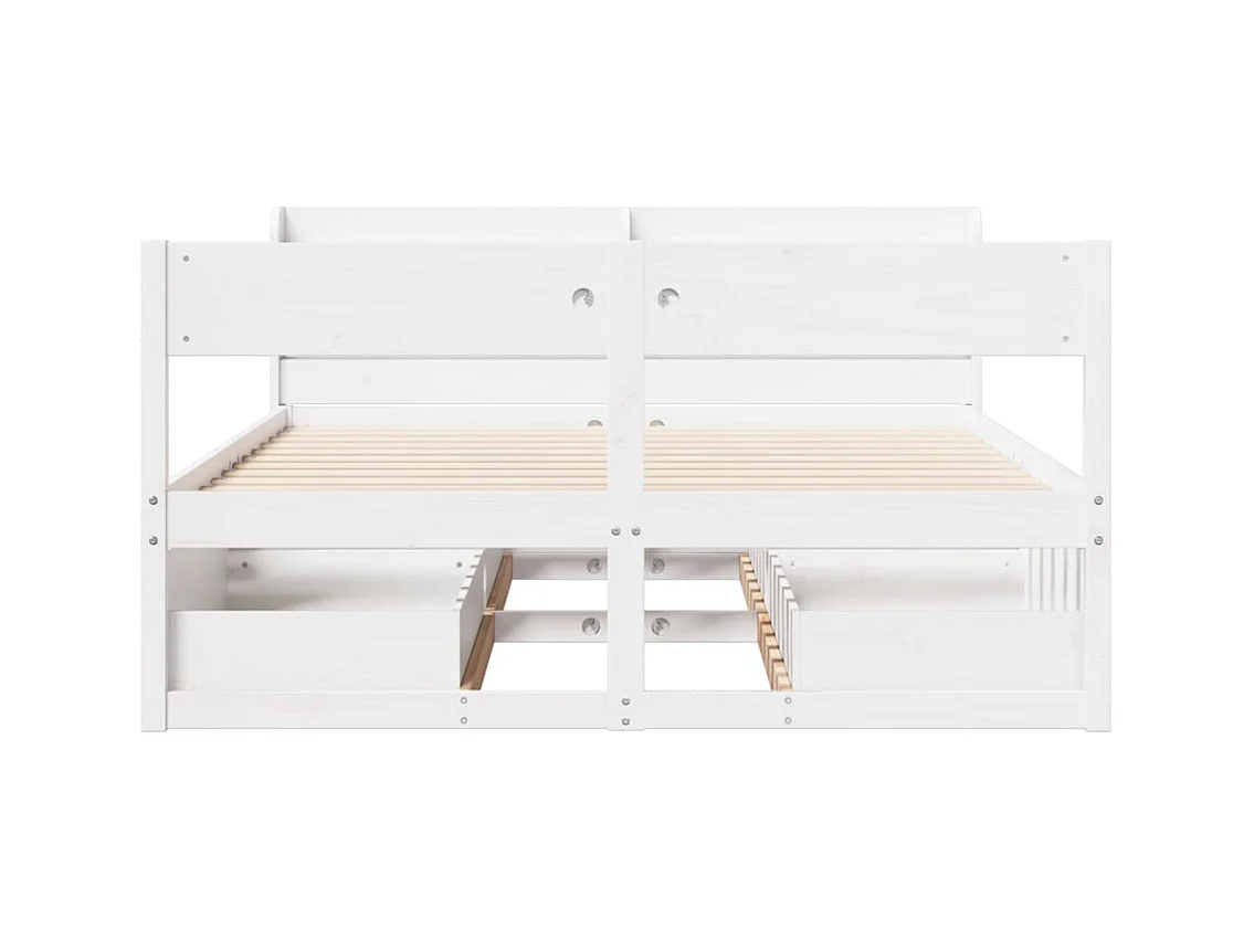 Cadre de lit sans matelas blanc 135x190 cm bois de pin massif