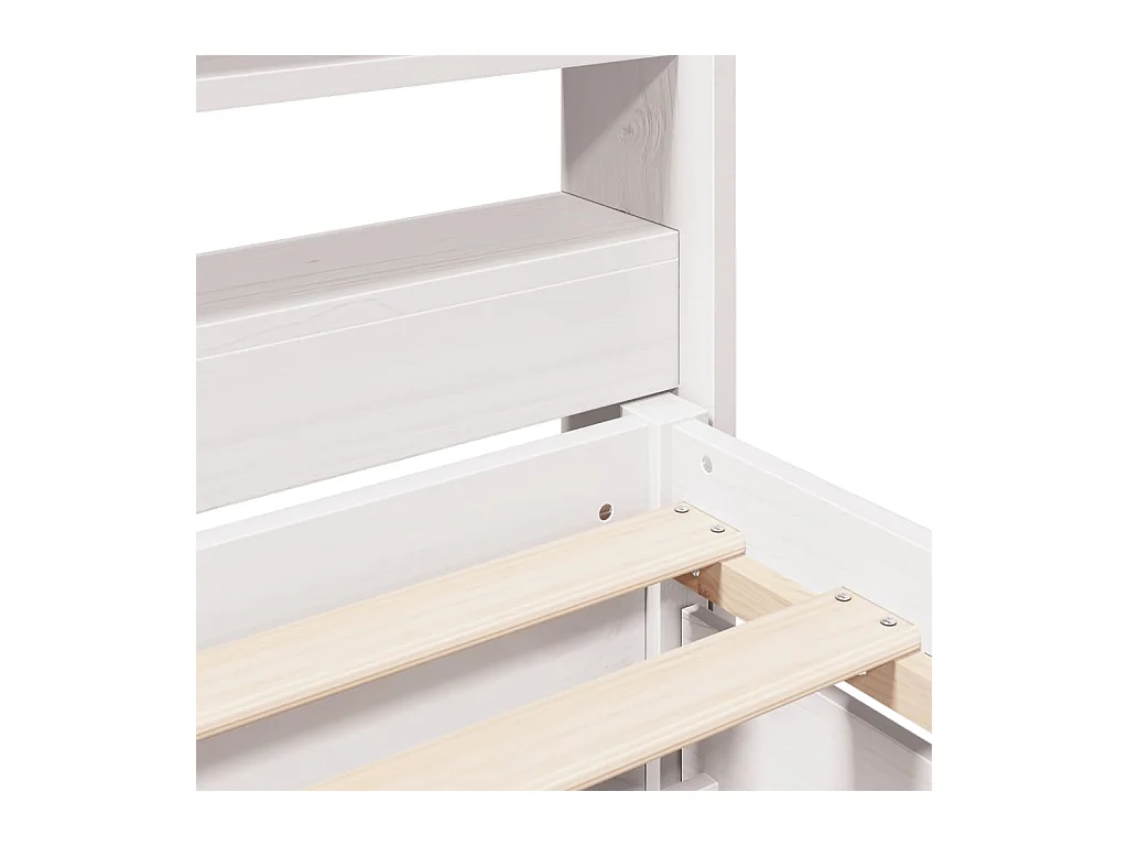 Cadre de lit sans matelas blanc 135x190 cm bois de pin massif