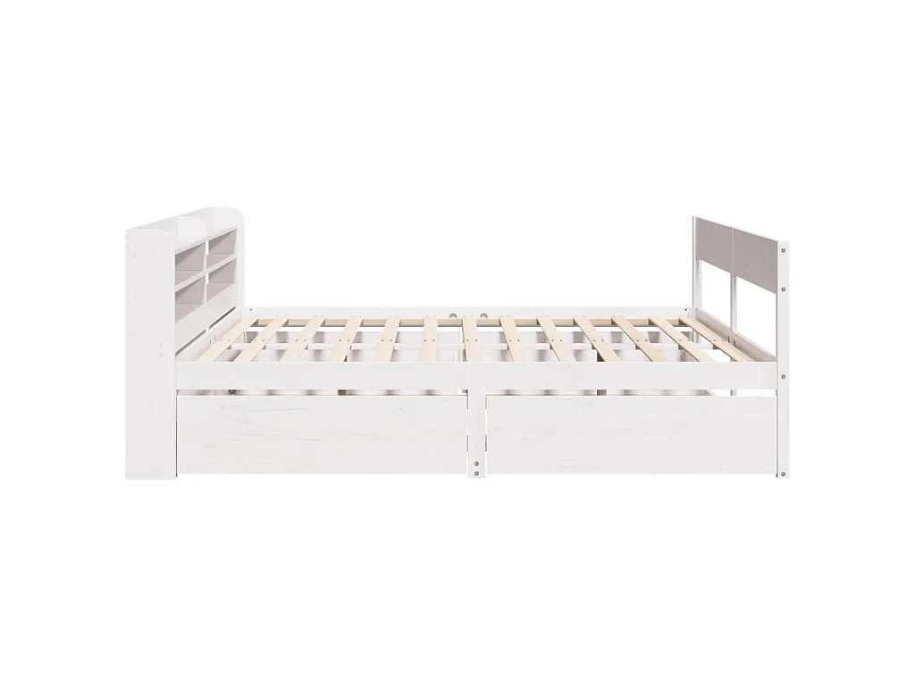 Cama sem colchão 135x190 cm madeira de pinho maciça branco
