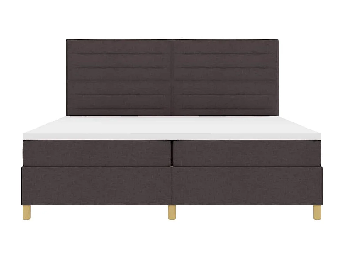 Letto a molle con materasso Marrone Scuro 200 x 200 cm Tessuto