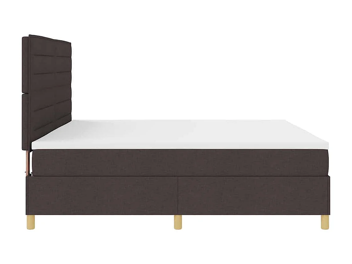 Letto a molle con materasso Marrone Scuro 200 x 200 cm Tessuto