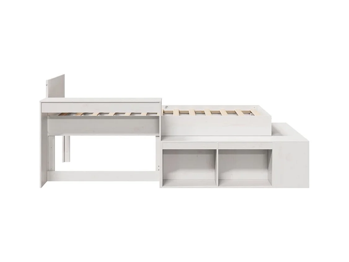 Cadre de lit sans matelas blanc 75x190 cm bois de pin massif