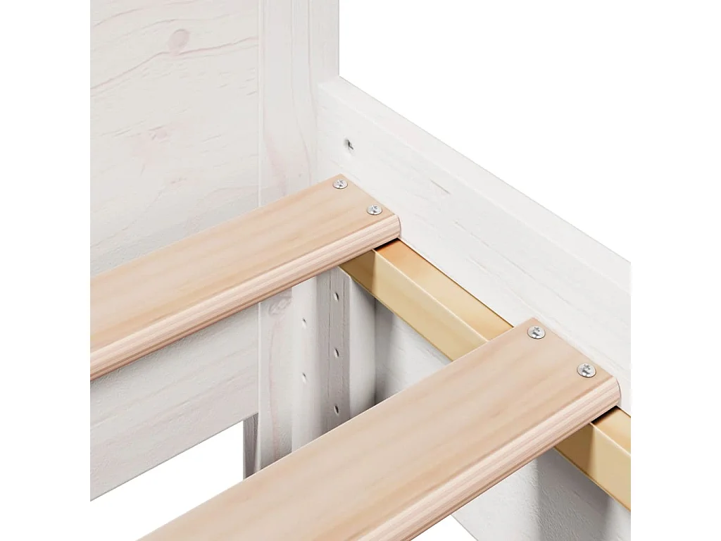 Cadre de lit sans matelas blanc 75x190 cm bois de pin massif