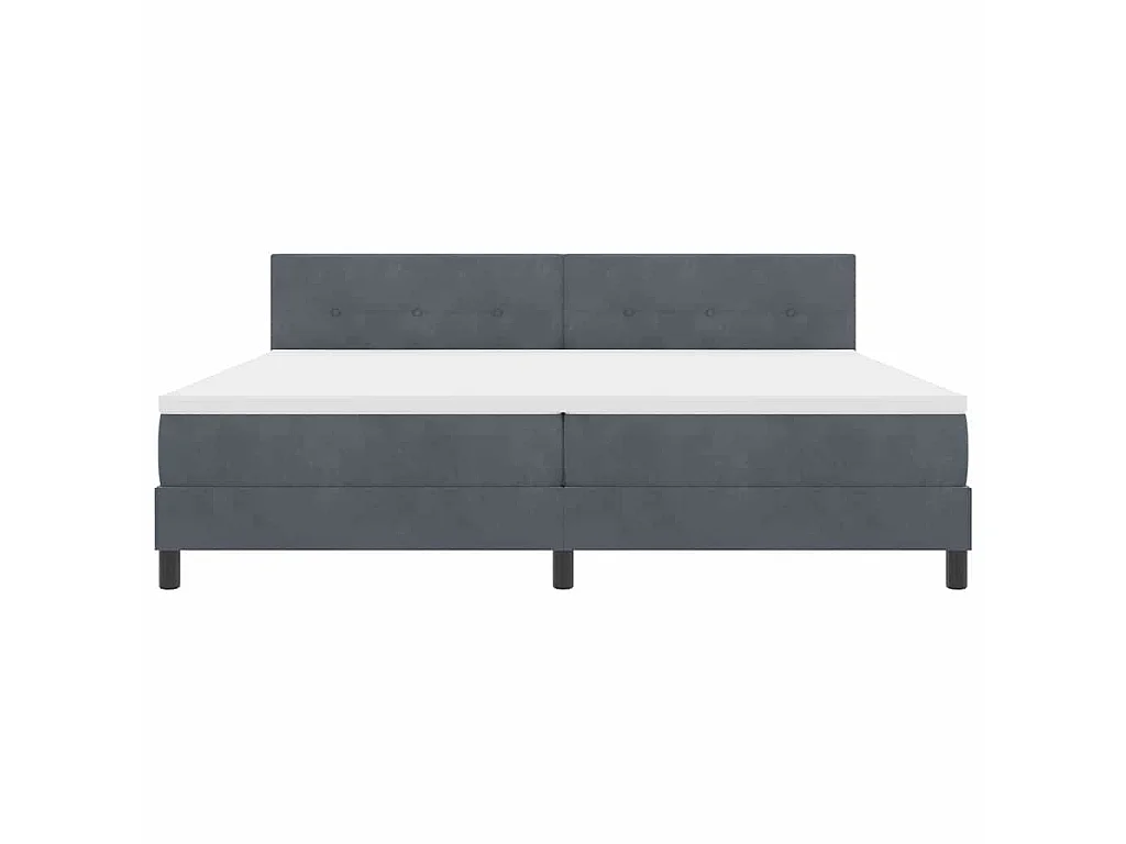 Boxspringbed met hoofdeinde Donkergrijs 200 x 200 cm Fluweel