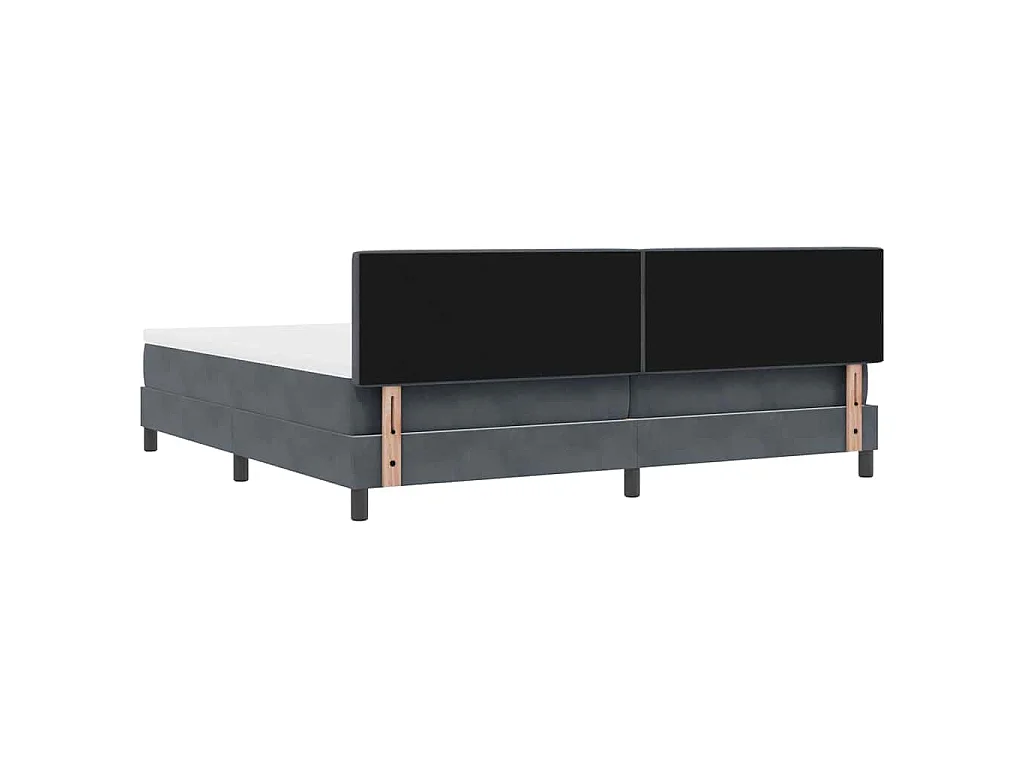 Boxspringbed met hoofdeinde Donkergrijs 200 x 200 cm Fluweel