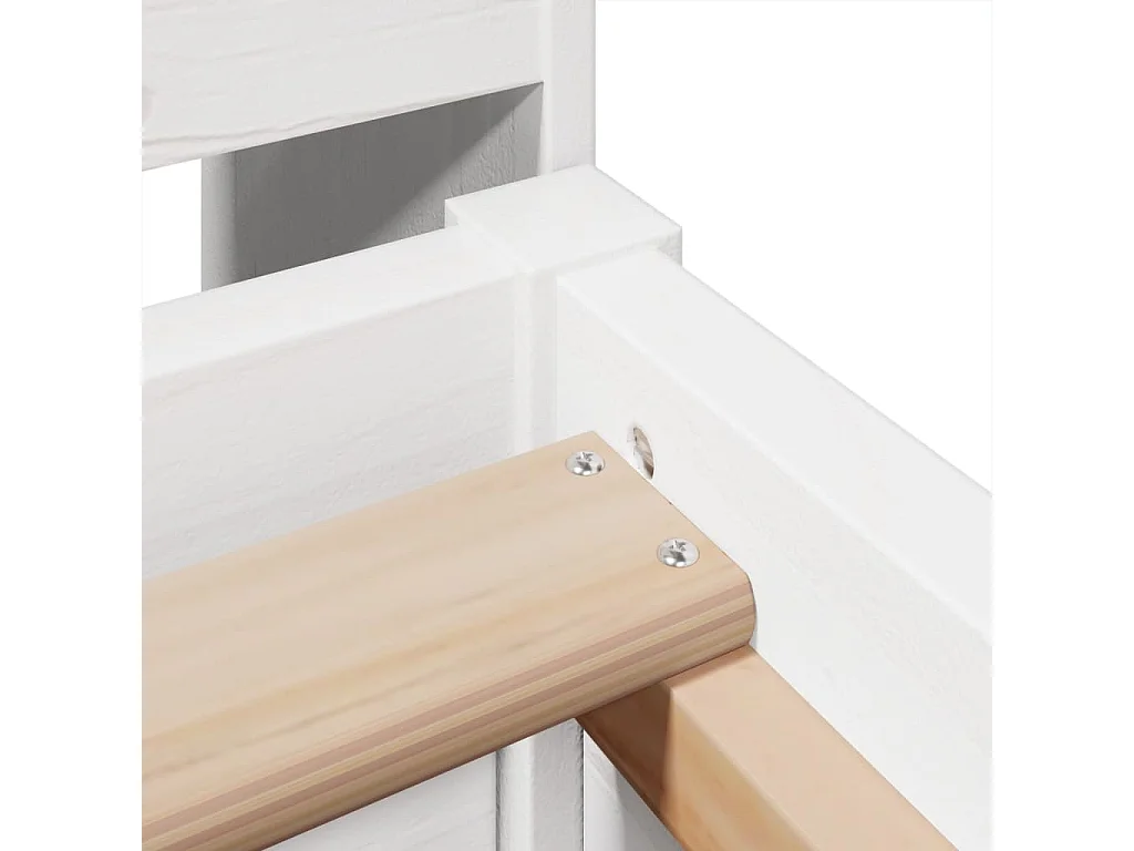 Cadre de lit sans matelas blanc 75x190 cm bois de pin massif