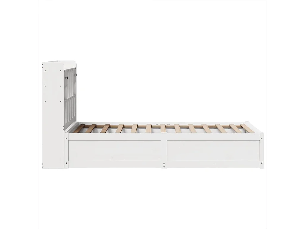 Massivholzbett ohne Matratze Weiß 75x190 cm Kiefernholz