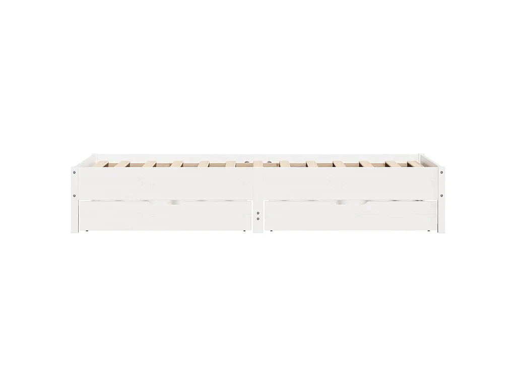 Bedframe zonder matras massief grenenhout wit 75x190 cm