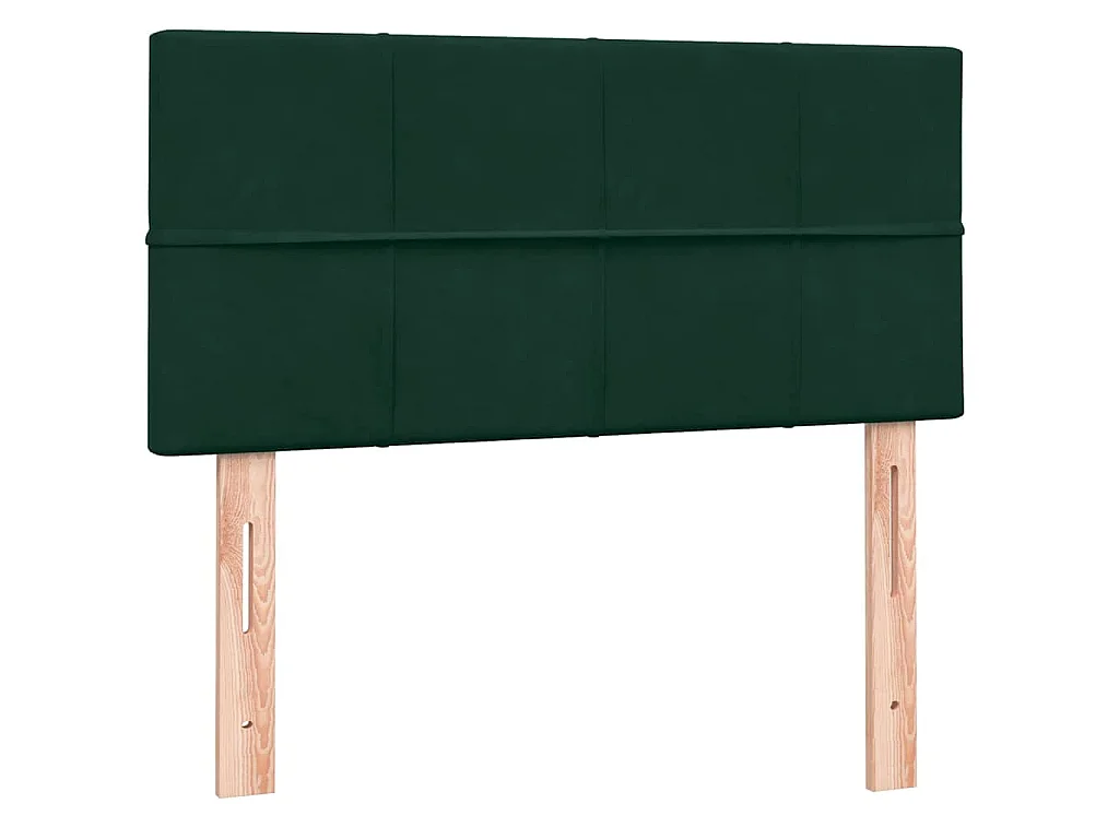 Cama box spring con colchón terciopelo verde oscuro 80x220 cm