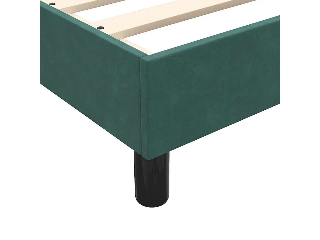 Cama box spring con colchón terciopelo verde oscuro 80x220 cm