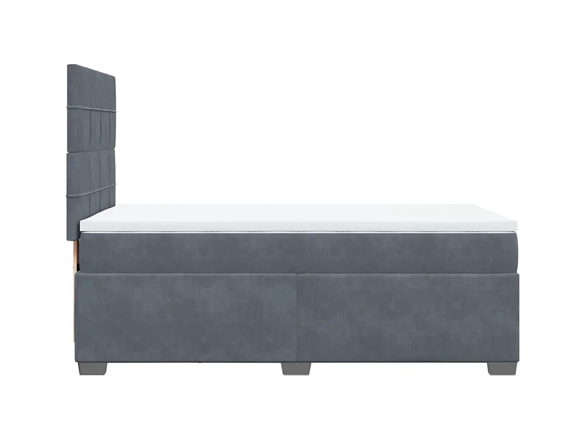 Sommier à lattes de lit et matelas Gris foncé 80x200 cm Velours