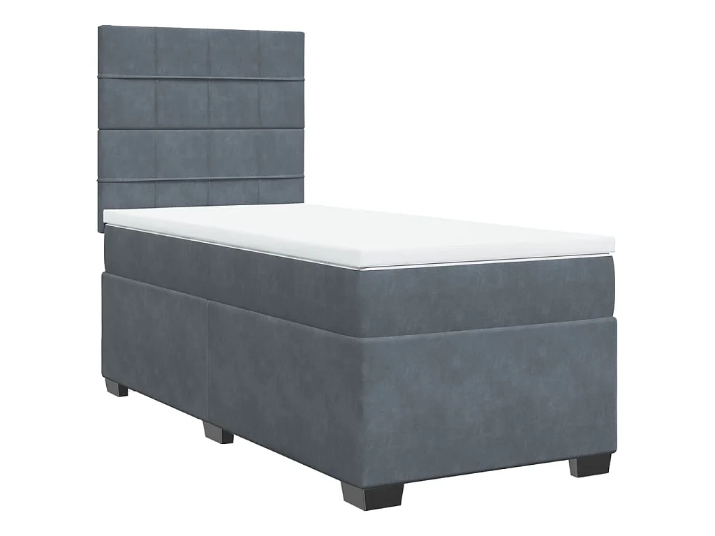 Boxspring met matras fluweel donkergrijs 80x200 cm