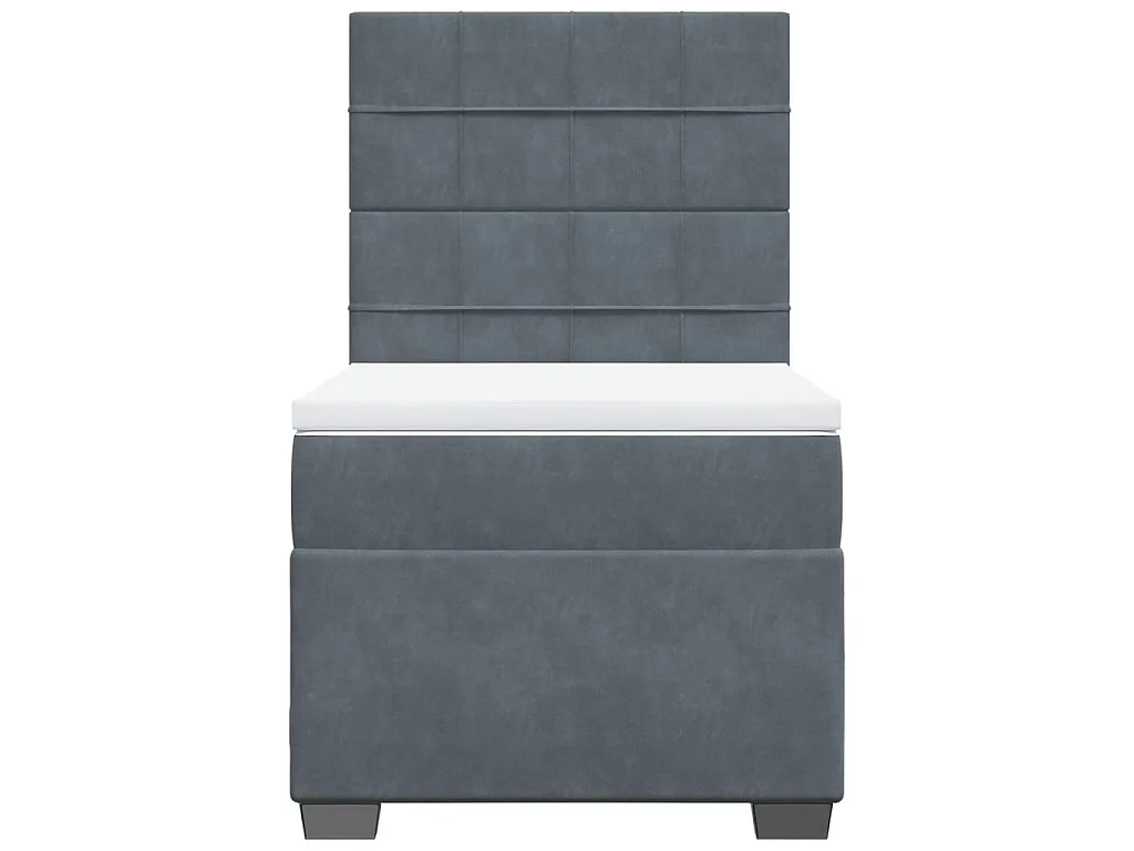 Boxspring met matras fluweel donkergrijs 80x200 cm