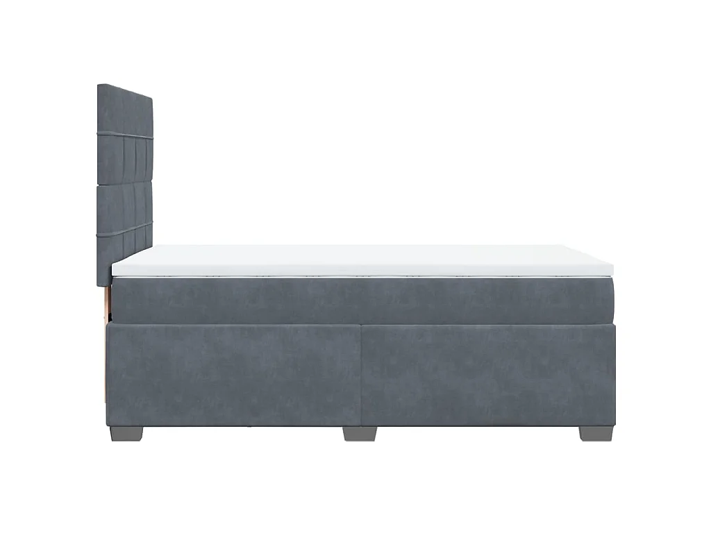 Boxspring met matras fluweel donkergrijs 80x200 cm