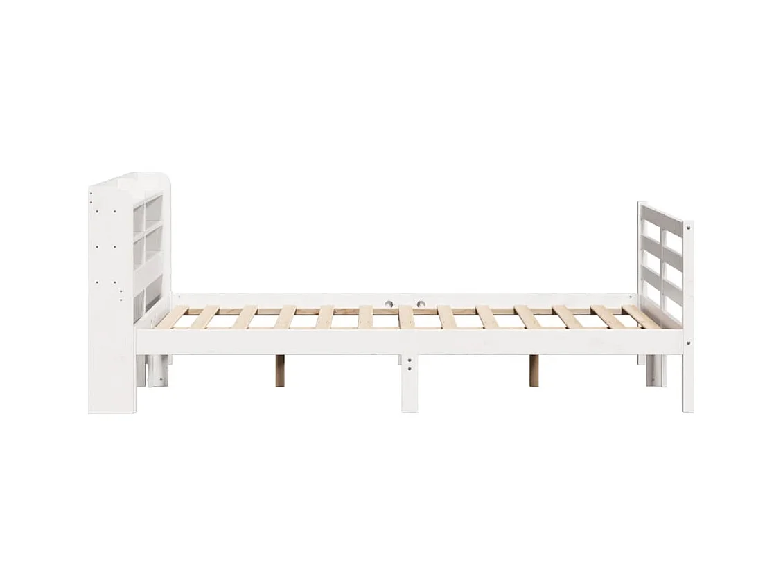 Bettgestell mit Kopfteil ohne Matratze Weiß 135x190 cm