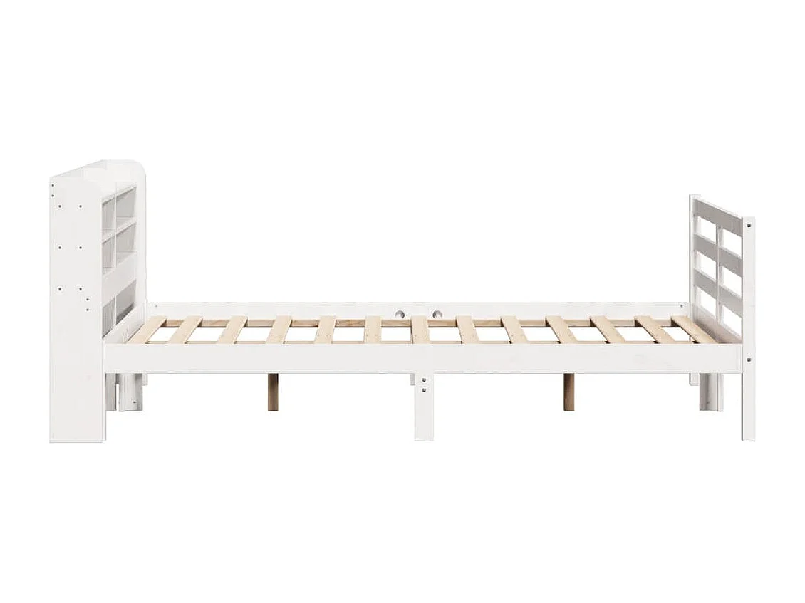 Cadre de lit et tête de lit sans matelas blanc 135x190 cm