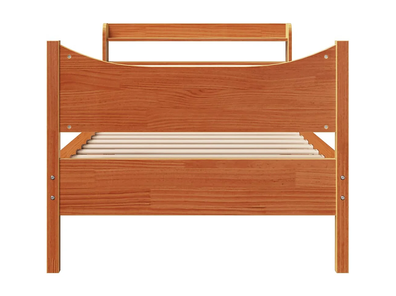 Giroletto con Testiera Marrone Cera 75x190 cm Massello Pino