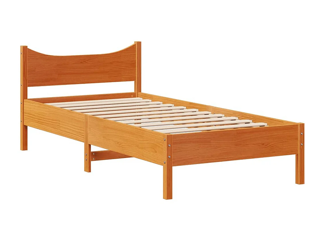 Giroletto con Testiera Marrone Cera 75x190 cm Massello Pino